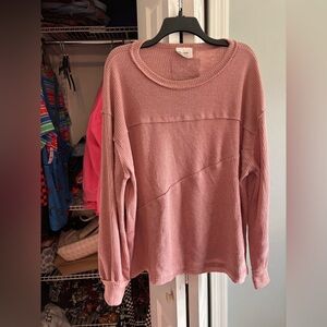 Andree by unit Pink Ribbed Top